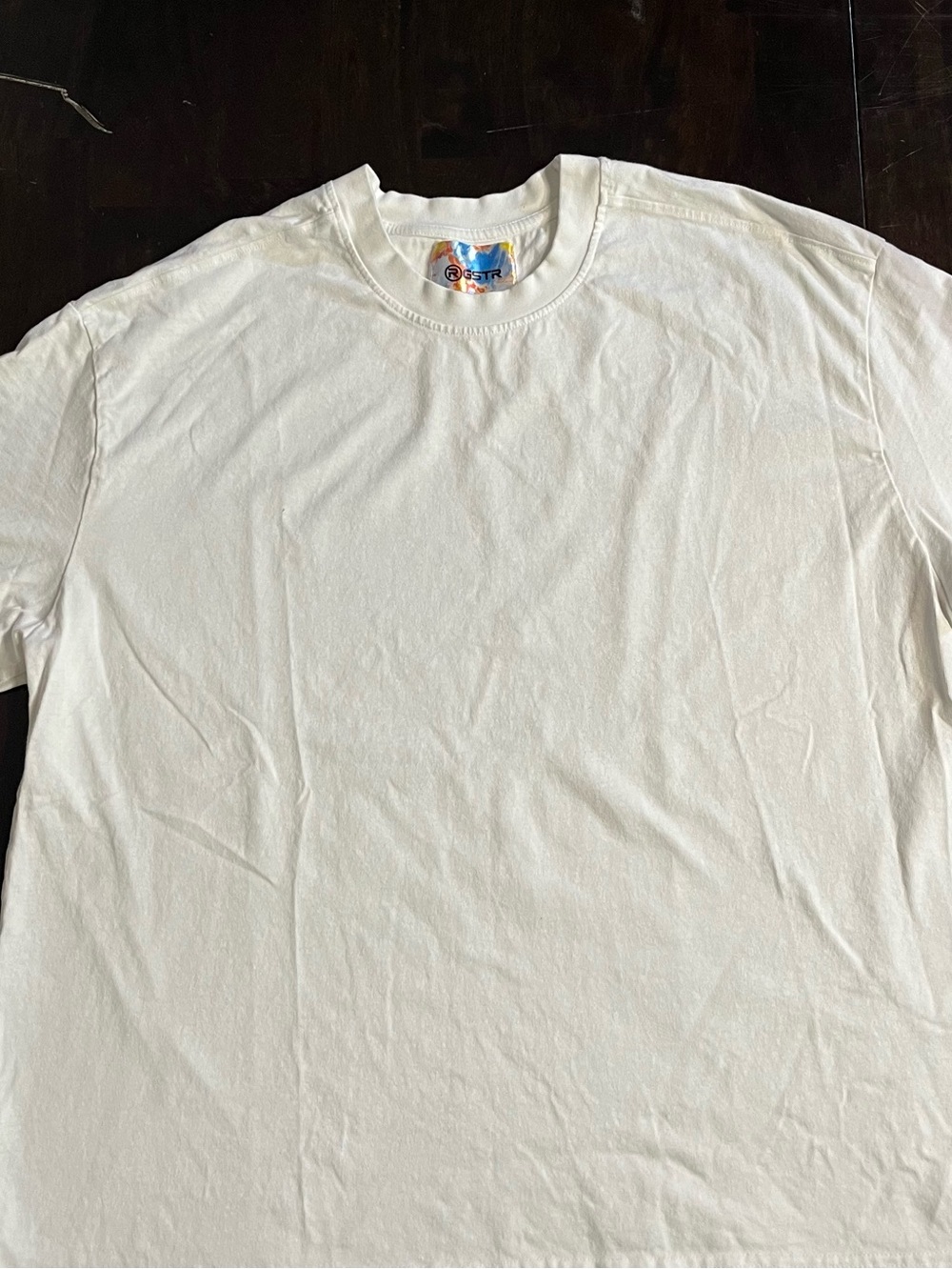 Rgstr White Tee, Sz XL, Relaxed Boxy Fit
